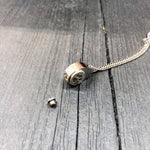 Cat Paw Print Tear Drop Cremation Ash Urn Necklace - Sterling Silver on Stainless Steel - Custom Engraved Personalised Mourning Pet Urn