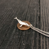 Breaching Humpback Whale Charm Pendant Necklace - Solid Hand Cast .925 Sterling Silver - Polished Finish - Jewelry Gift for Her