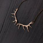 Imperial Elk Antler Choker Bib Necklace - Solid Bronze