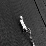 Diving Sea Otter Pendant Charm Necklace - Solid 925 Sterling Silver- Oxidized Hand Polished Finish - Multiple Chain Lengths - Animal Jewelry