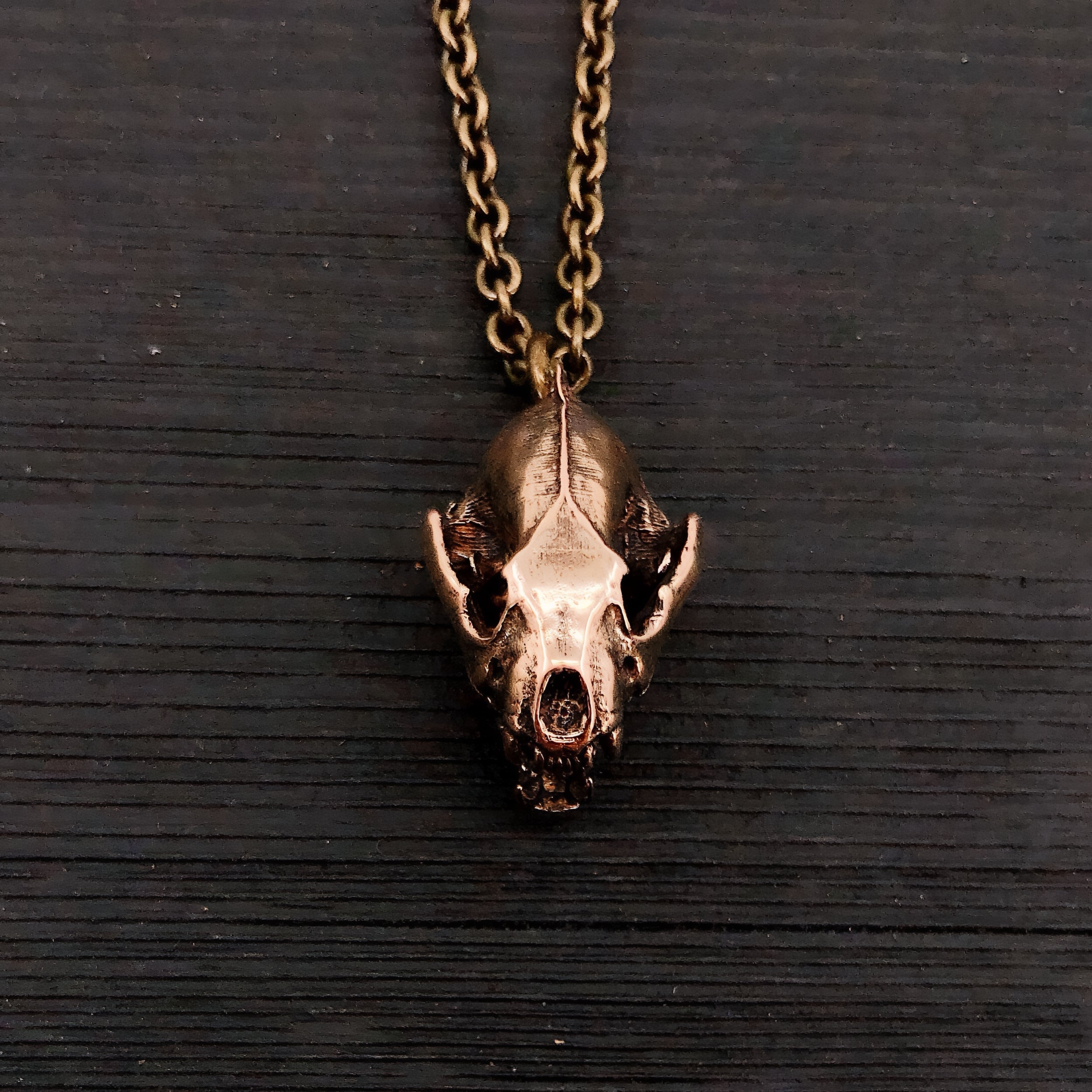 Wolverine Skull Necklace in Solid Bronze Wolverine Skull Pendant Wolverine Skull Jewelry
