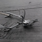 Elk Skull Necklace Solid Sterling Silver