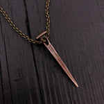 Nail Pendant Necklace Casket Nail Vampire Necklace Gothic Jewelry Builder Necklace Unique Jewelry Handcrafted Bronze