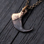 3D Bobcat Claw Pendant Necklace in Solid Silicon Bronze Detailed Casting with Two-Tone Finish