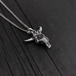 Solid Sterling Silver Bison Skull Necklace - Detailed Americana Jewelry - Unisex Statement Jewelry Gift