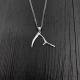 Grim Reaper Scythe Pendant Necklace in Solid 925 Sterling Silver - Unisex Jewelry Gift - Multiple Chain Lengths