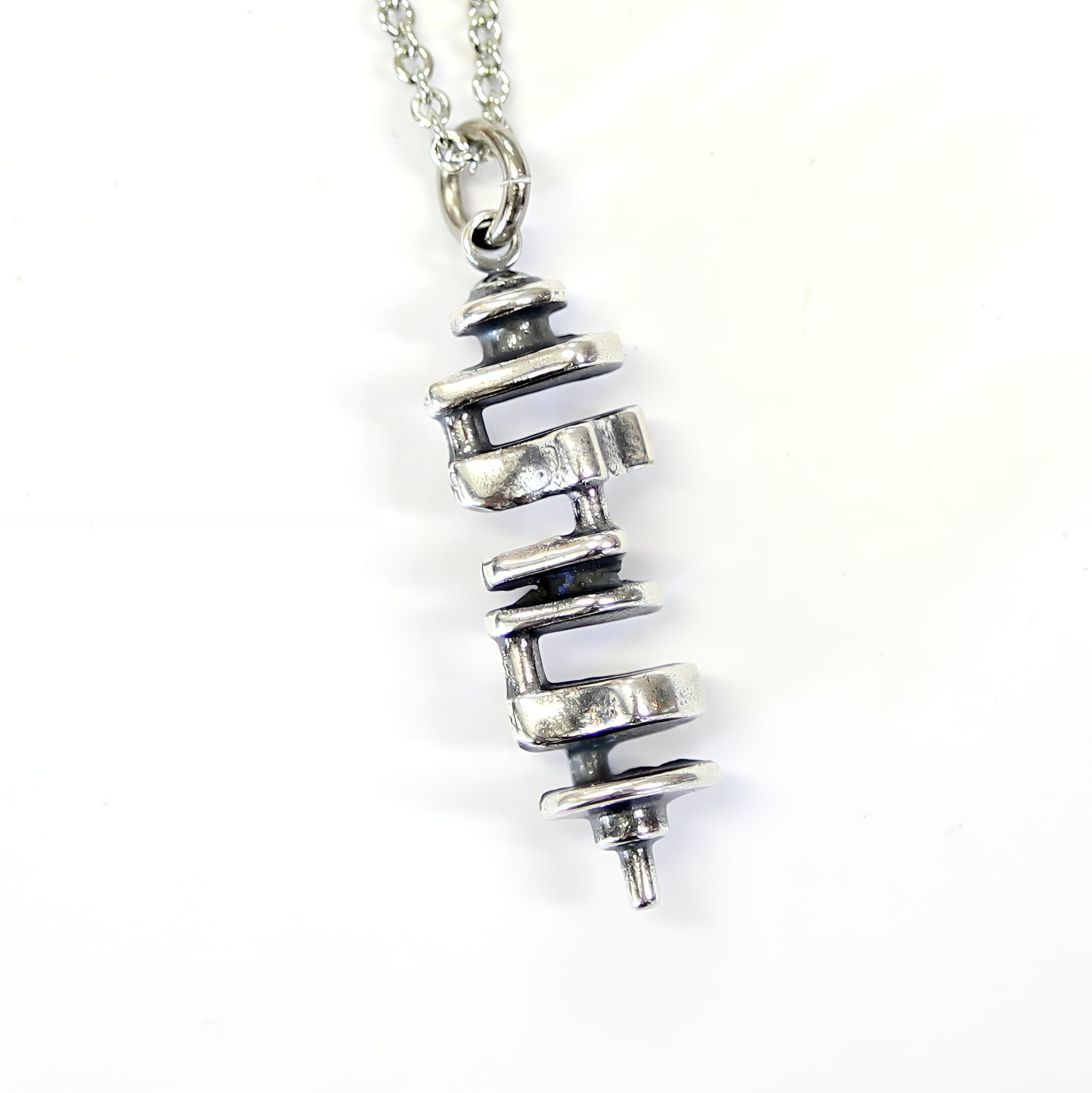 Silver necklace with delicate chain, bold link design