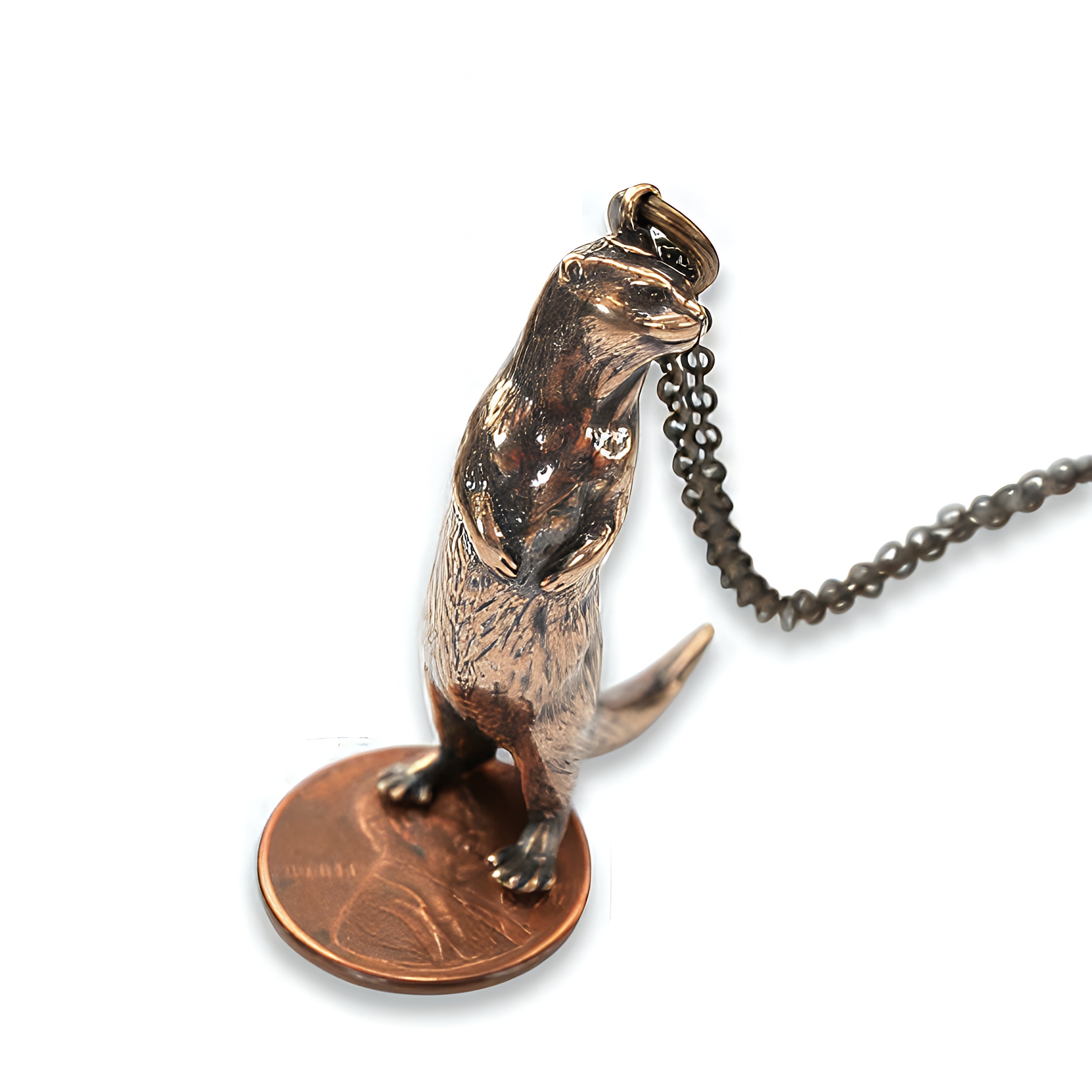 Standing Otter Pendant Necklace - Moon Raven Designs