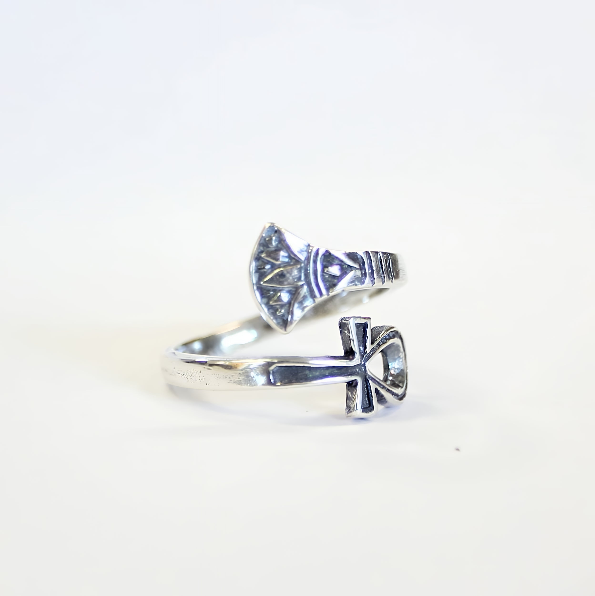 Silver Ankh Ring Egyptian Ring - Moon Raven Designs