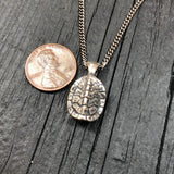 Turtle Shell Cremation Urn Necklace  in Solid Sterling SilverTerrapin Bereavement Memorial Gift