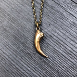 Velociraptor Claw Necklace in Solid Bronze Deinonychus Claw Dinosaur Claw