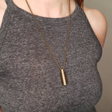 Dog Paw Print Tear Drop Cremation Ash Urn Necklace - Solid Bronze - Custom Engraved Personalised Mourning Pet Urn