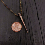 Nail Pendant Necklace Casket Nail Vampire Necklace Gothic Jewelry Builder Necklace Unique Jewelry Handcrafted Bronze