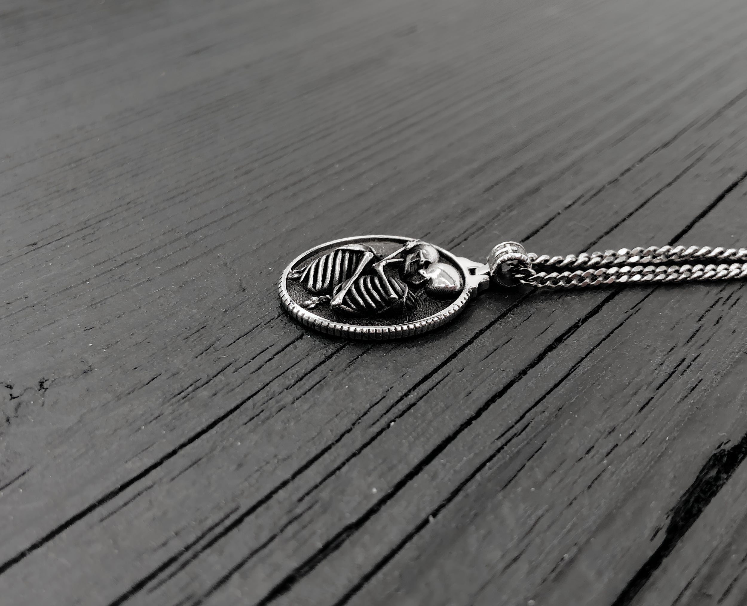 Silver necklace with small bird pendant, elegant style | Moon Raven