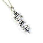 Silver necklace with delicate chain, elegant modern style