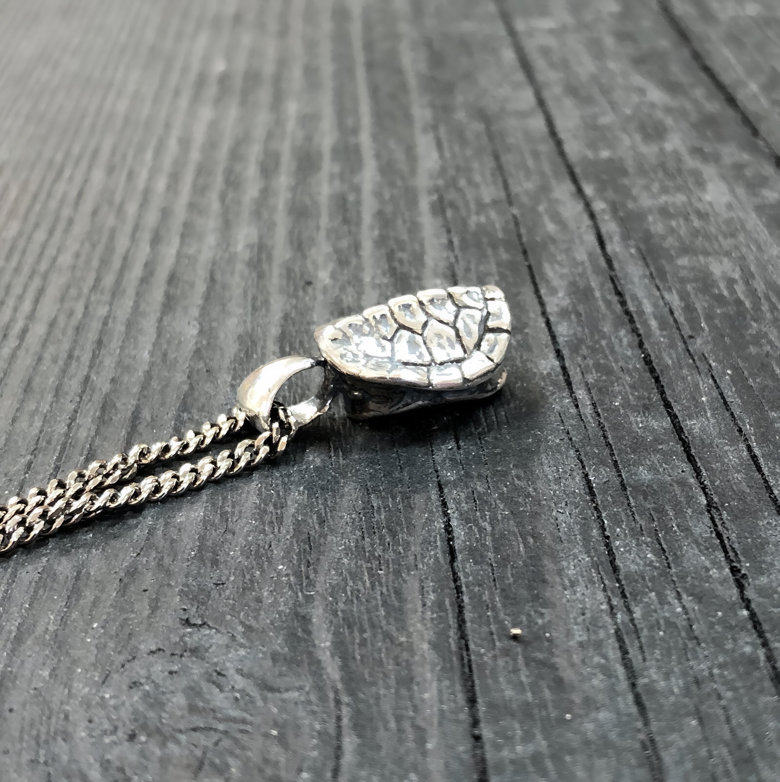 Turtle Shell Cremation Urn Necklace  in Solid Sterling SilverTerrapin Bereavement Memorial Gift