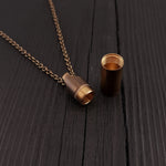 Dog Paw Print Tear Drop Cremation Ash Urn Necklace - Solid Bronze - Custom Engraved Personalised Mourning Pet Urn