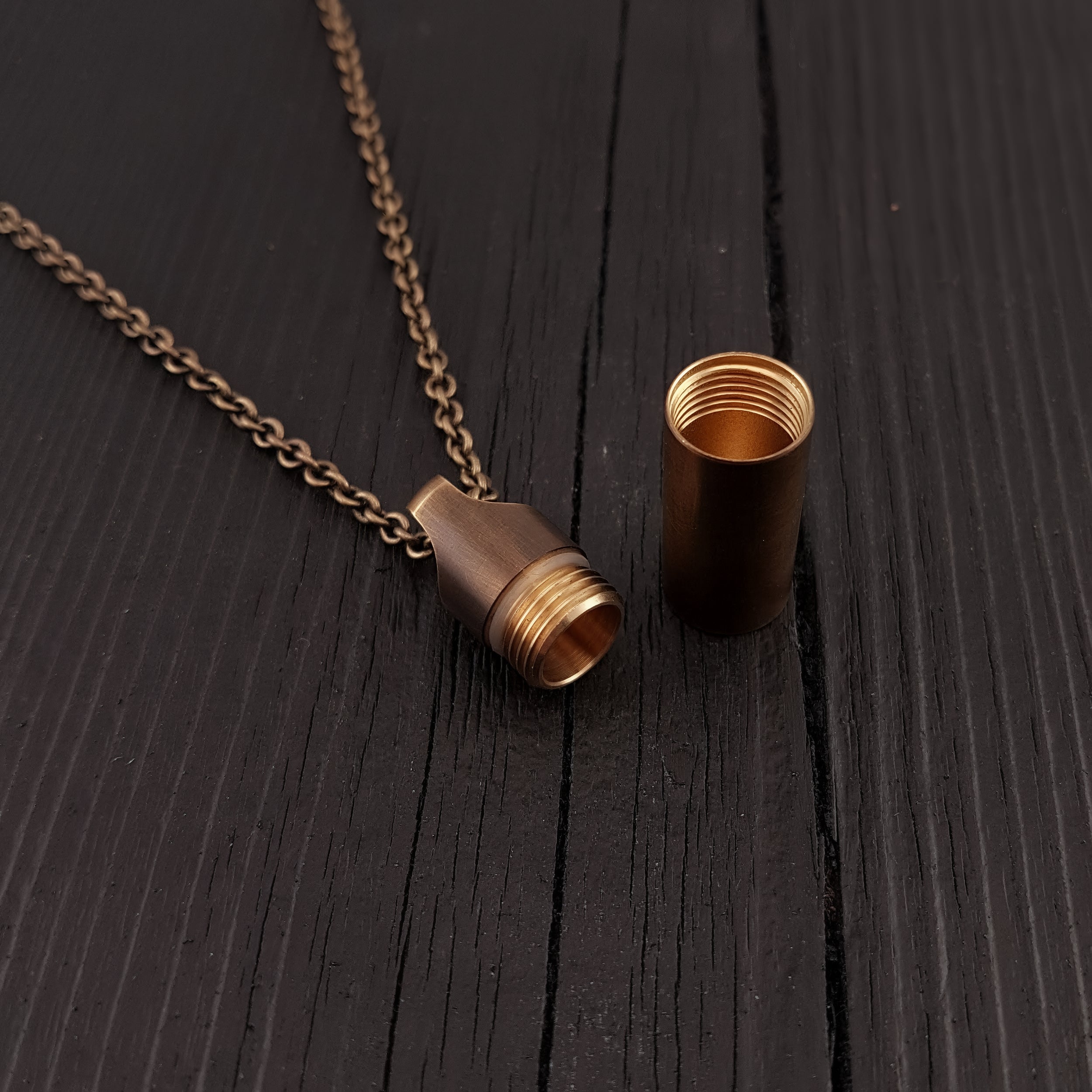 Dog Paw Print Tear Drop Cremation Ash Urn Necklace - Solid Bronze - Custom Engraved Personalised Mourning Pet Urn