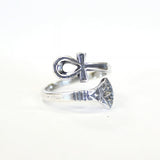 Silver Ankh Ring Egyptian Ring - Moon Raven Designs