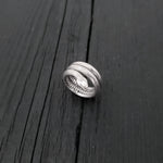 Colubrid Snake Wrap Ring - Solid Hand Cast 925 Sterling Silver - Oxidised Polished Finish - Sizes 4 to 11
