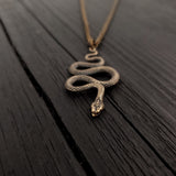 Viper Snake Necklace in Bronze