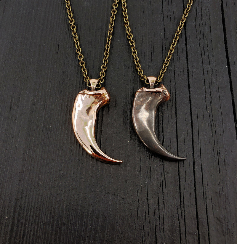 Two necklaces with large horn pendants, bold jewelry | Moon Raven