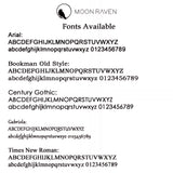 a list of font names available, including Arial, Bookman Old Style, Century Gothic, and Times New Roman. The font names are provided in a clear and organized manner, allowing for easy comparison and selection.