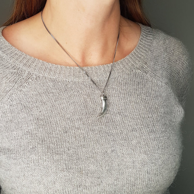 Honey Badger Claw Pendant Necklace - Solid Hand Cast 925 Sterling Silver - Fierce Wild Animal Unisex Jewelry - Multiple Chain Options