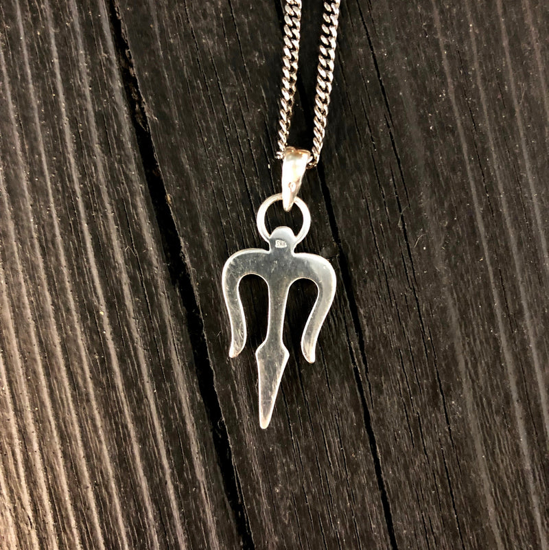 Trident Necklace - Solid Hand Cast 925 Sterling Silver - Gift for Him or Her - Multiple Chain Options