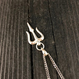 Trident Necklace - Solid Hand Cast 925 Sterling Silver - Gift for Him or Her - Multiple Chain Options