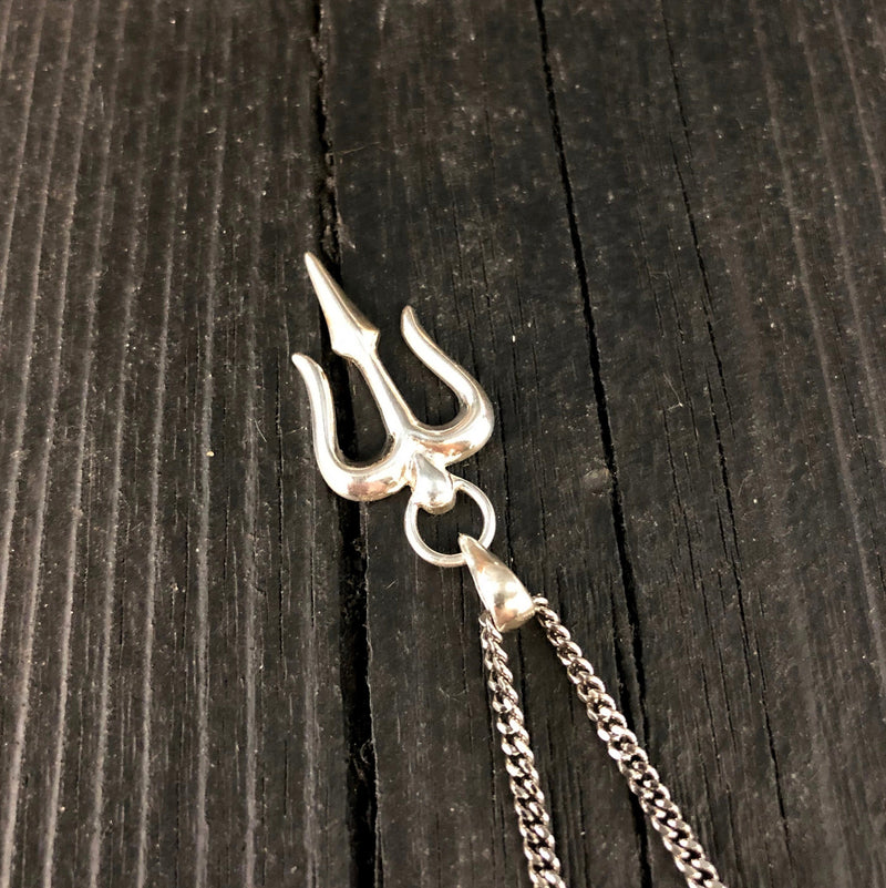 Trident Necklace - Solid Hand Cast 925 Sterling Silver - Gift for Him or Her - Multiple Chain Options