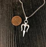 Trident Necklace - Solid Hand Cast 925 Sterling Silver - Gift for Him or Her - Multiple Chain Options