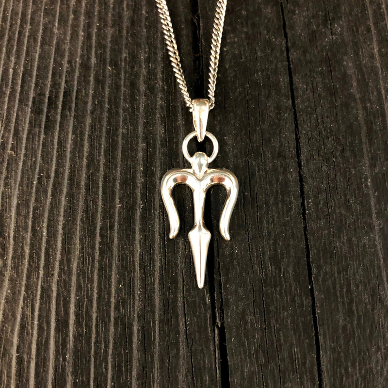 Trident Necklace - Solid Hand Cast 925 Sterling Silver - Gift for Him or Her - Multiple Chain Options