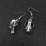Gas Mask Earrings in Solid Sterling Silver Steampunk Gas Mask