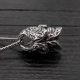 Sugar Skull Necklace – Floral Skull Pendant With Hand Burnished Finish