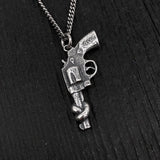 Sterling Silver Knotted Gun Pendant: Symbol of Peace and Non-Violence, Symbolic Jewelry,