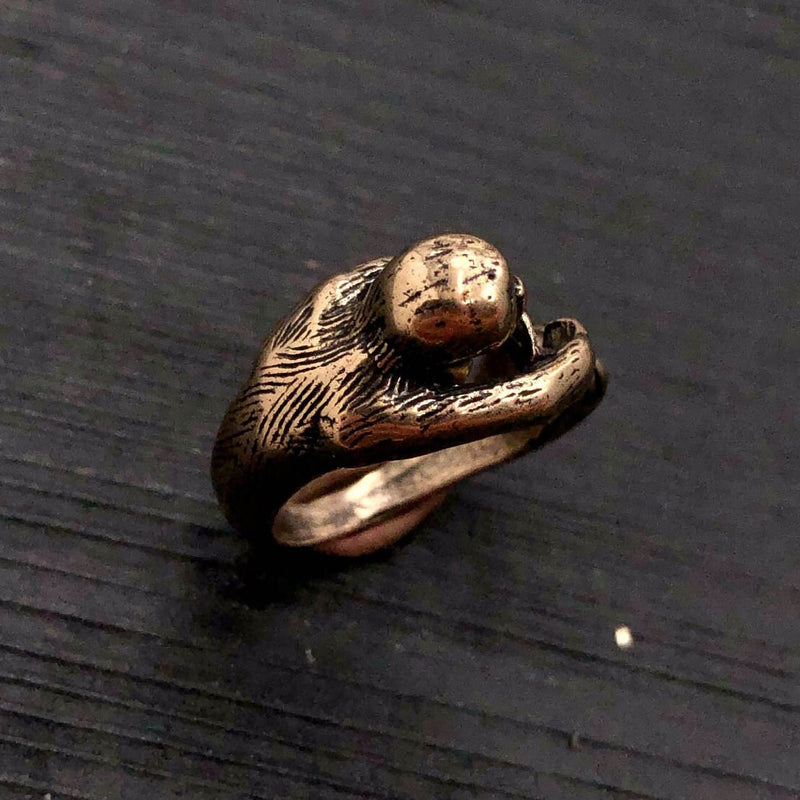 Sloth Ring in Solid Bronze
