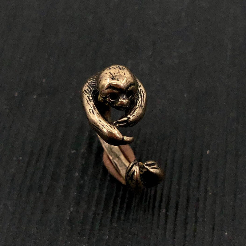 Sloth Ring in Solid Bronze