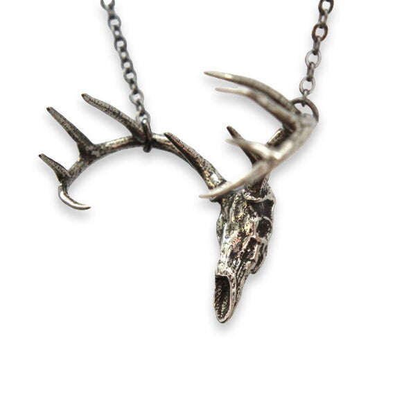 Small Trophy Deer Skull Pendant Necklace