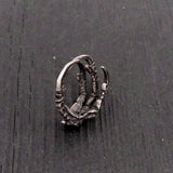 Raven Claw Talon Wrap Ring - Solid Hand Cast Silver Plated White Bronze - Crow Foot Statement Jewelry