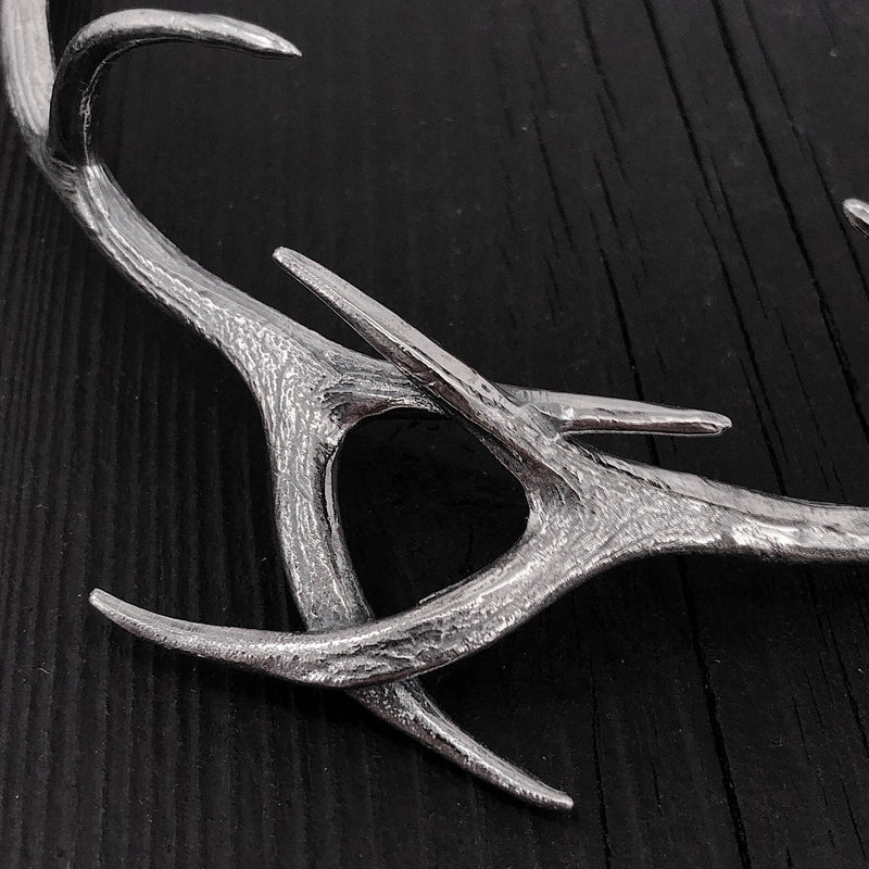 Elk Antler Choker Necklace In Solid Sterling Silver Elk Antler Choker Handmade Gift