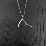 Grim Reaper Scythe Pendant Necklace in Solid 925 Sterling Silver - Unisex Jewelry Gift - Multiple Chain Lengths