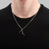 Grim Reaper Scythe Pendant Necklace in Solid 925 Sterling Silver - Unisex Jewelry Gift - Multiple Chain Lengths