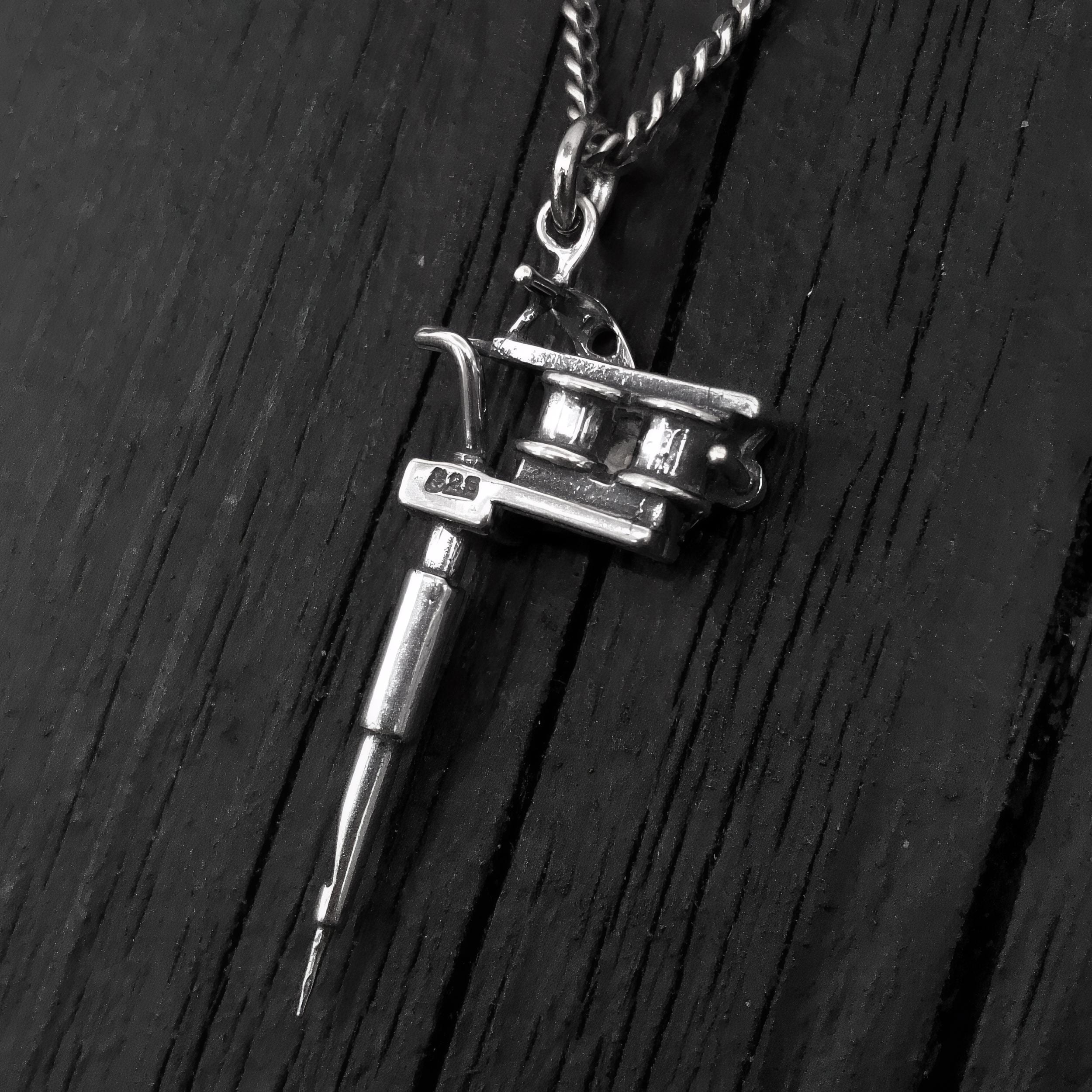 Tattoo Gun Necklace - Moon Raven Designs