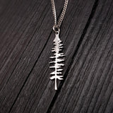 Silver Spruce Necklace – Hand Cast Sterling Silver Tree Charm Pendant