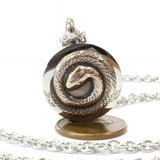 Coiled Snake Cremation Necklace – Bronze Memorial Urn Pendant