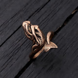 Mermaid Ring – Adjustable Mermaid Tail Band | Oxidized Bronze Fantasy Jewelry