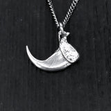 Bobcat Claw Pendant Sterling Silver Necklace - Realistic Wild Cat Jewelry Accessory