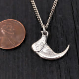Bobcat Claw Pendant Sterling Silver Necklace - Realistic Wild Cat Jewelry Accessory