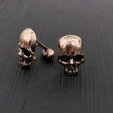 Skull Cufflinks Silver - Sterling Human Skull Jewelry by Moon Raven Designs